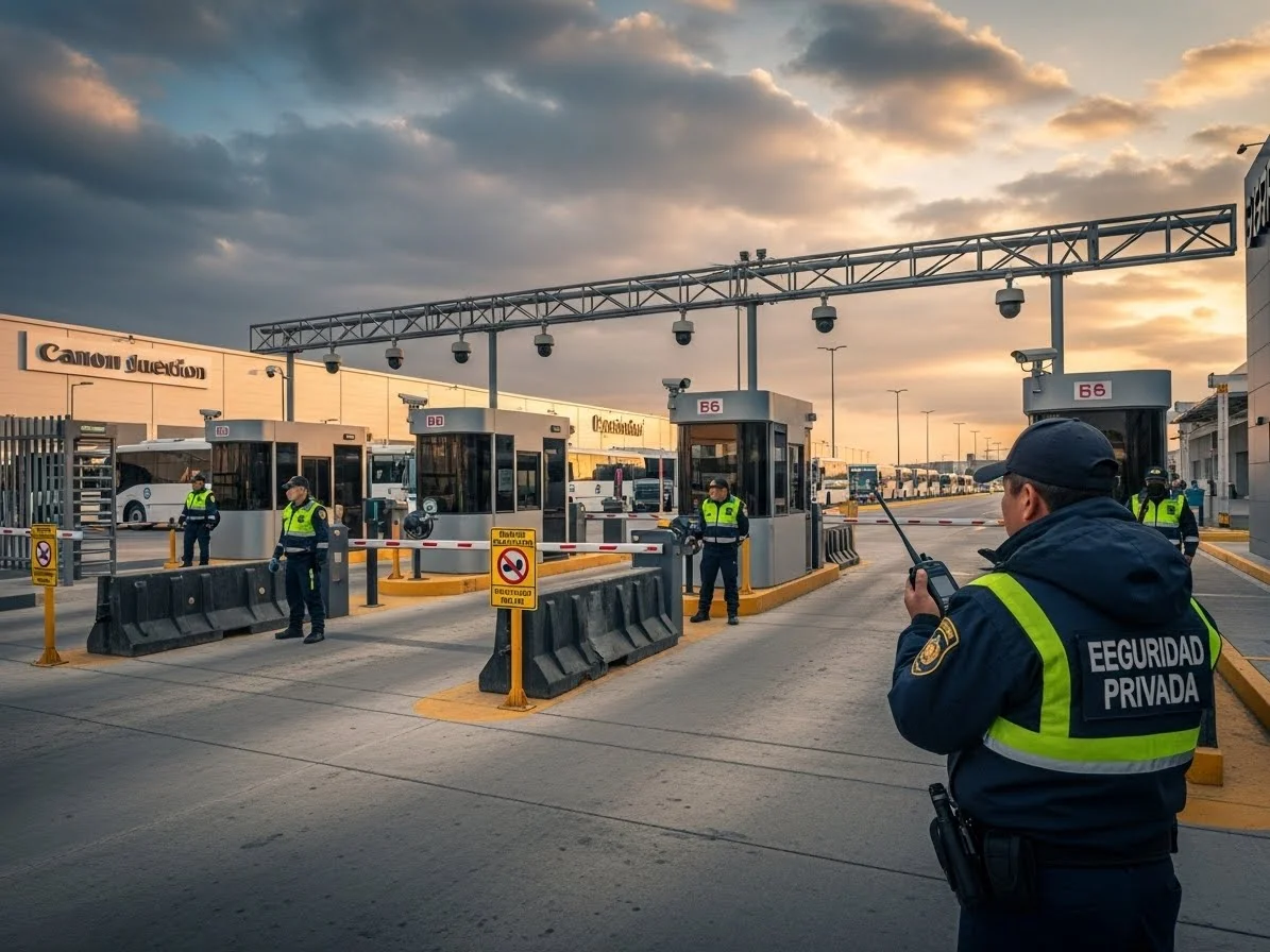 Guardia de seguridad en acceso de condominio