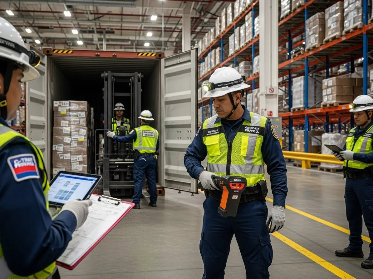 Guardia realizando ronda nocturna